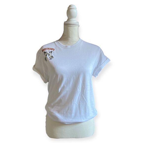 Fall Halloween T-shirt Goosebumps Graphic Tee Short Sleeve White NEW Unisex - Picture 1 of 8
